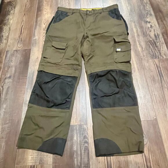 CAT Caterpillar Trademark Utility Cargo Work Pants Brown 38x32 - Picture 1 of 9